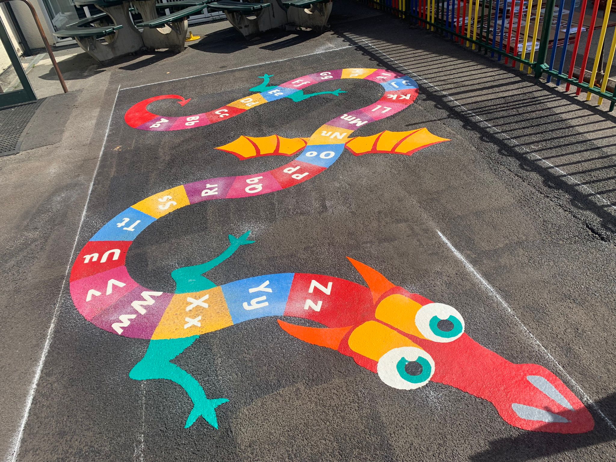 Character & maze trails playground markings by Commercial Play
